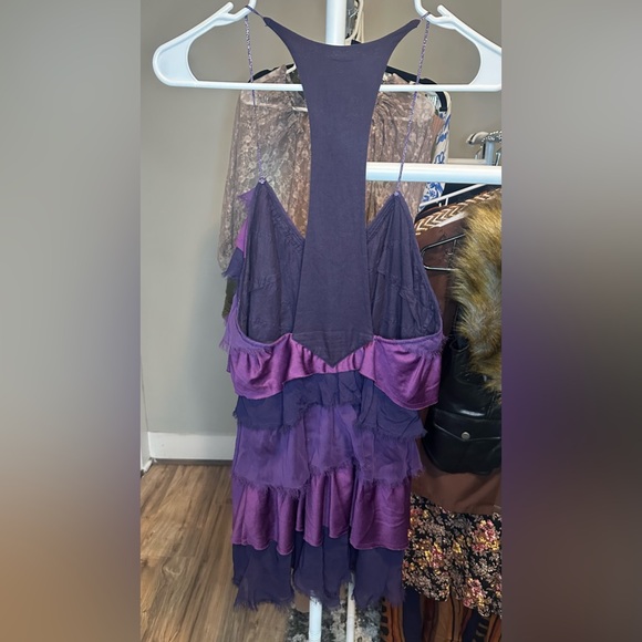 Purple Layered Ruffle Tank Dress - Picture 2 of 3